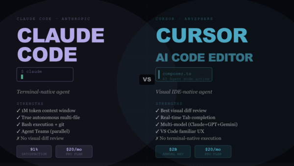 Claude Code vs Cursor — The 2026 Developer Comparison